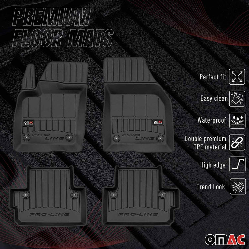 Tappetini per Volvo C30 2006-2013 in TPE nero, 4 pezzi