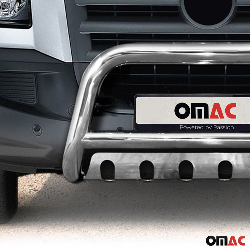 Protezione anteriore per VW Crafter 2006-2017 con ABE in acciaio inox argento 