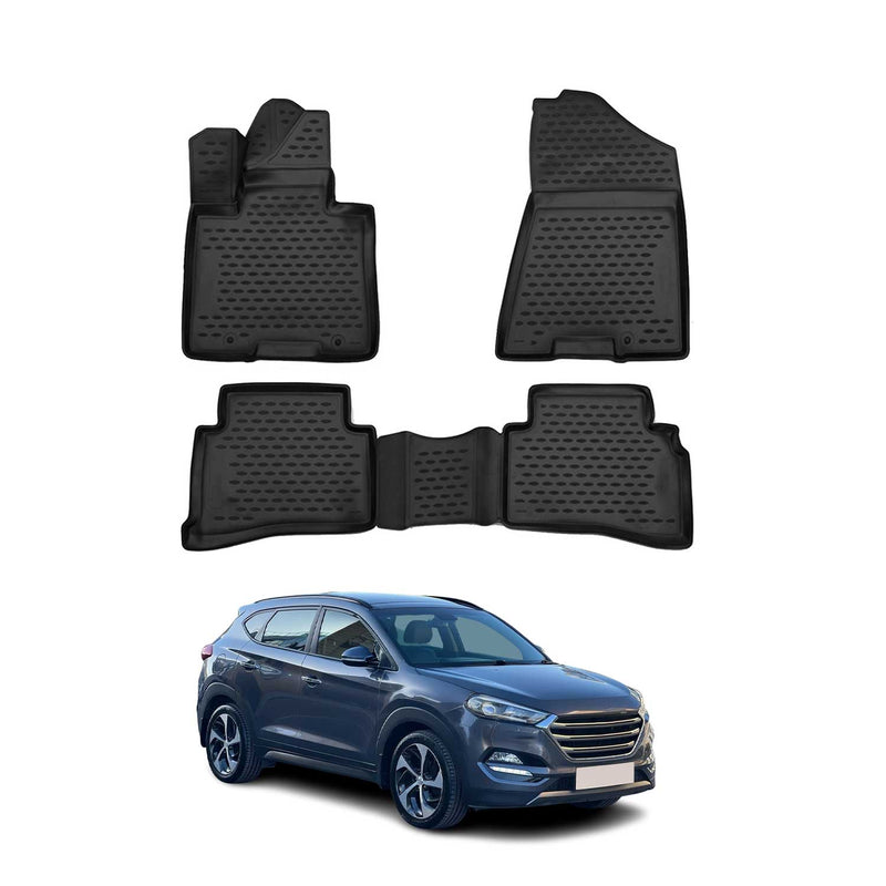 Tappetini Hyundai Tucson 2015-2020 in TPE nero, 4 pezzi
