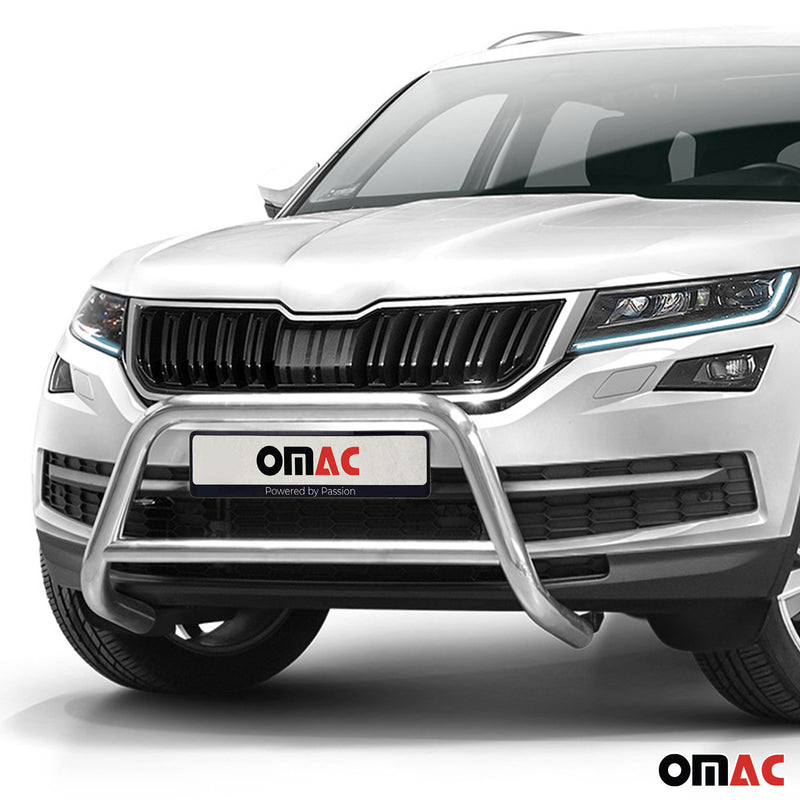 Frontbügel Frontschutzbügel für Skoda Kodiaq 2017-2022 mit ABE Stahl Silber