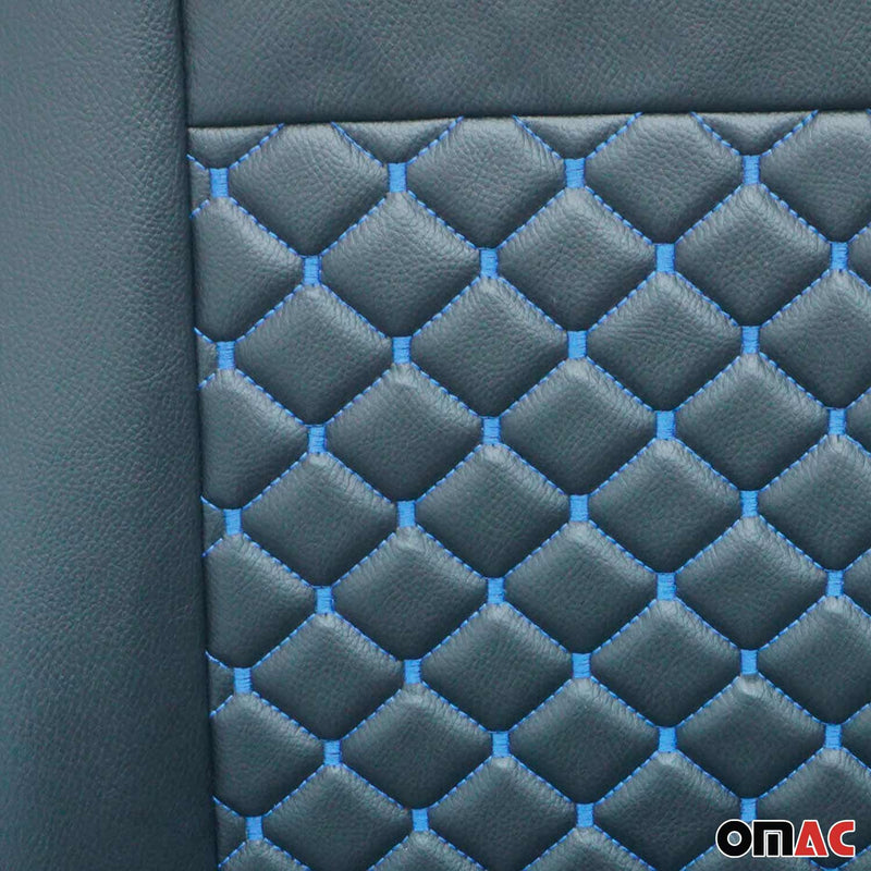 Coprisedili per Ford Transit Tourneo Custom 2013-2024 in similpelle Nero Blu