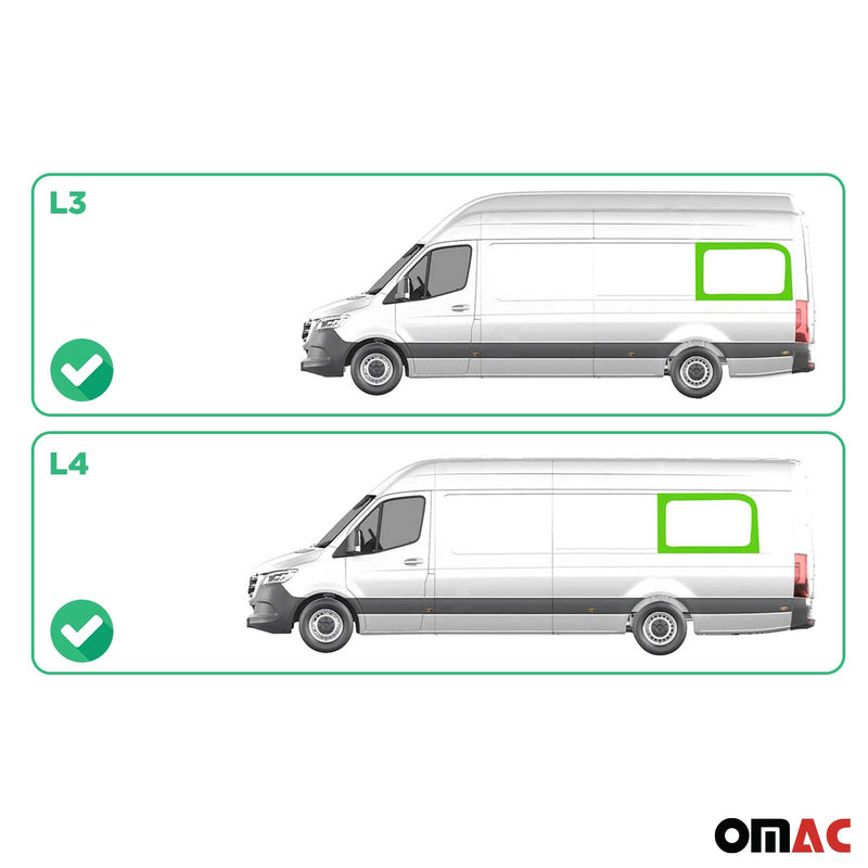 2006-2018 Mercedes Sprinter W906 Fensterscheibe Hintere linke Seite L3-4 Schwarz