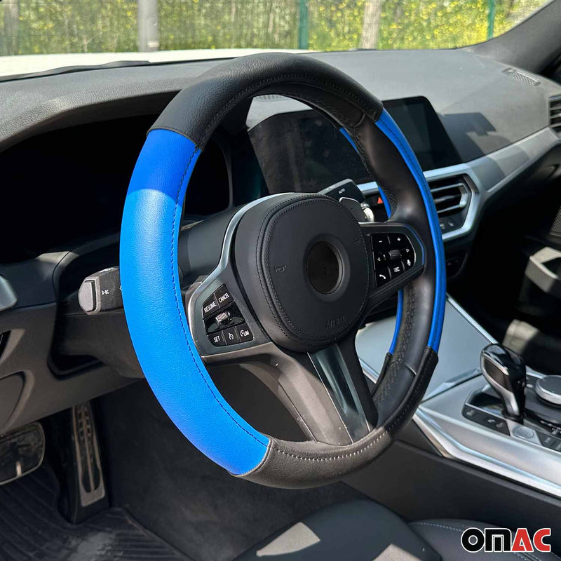 Coprivolante, protezione per volante, coprivolante blu-nero Ø 38-40 cm