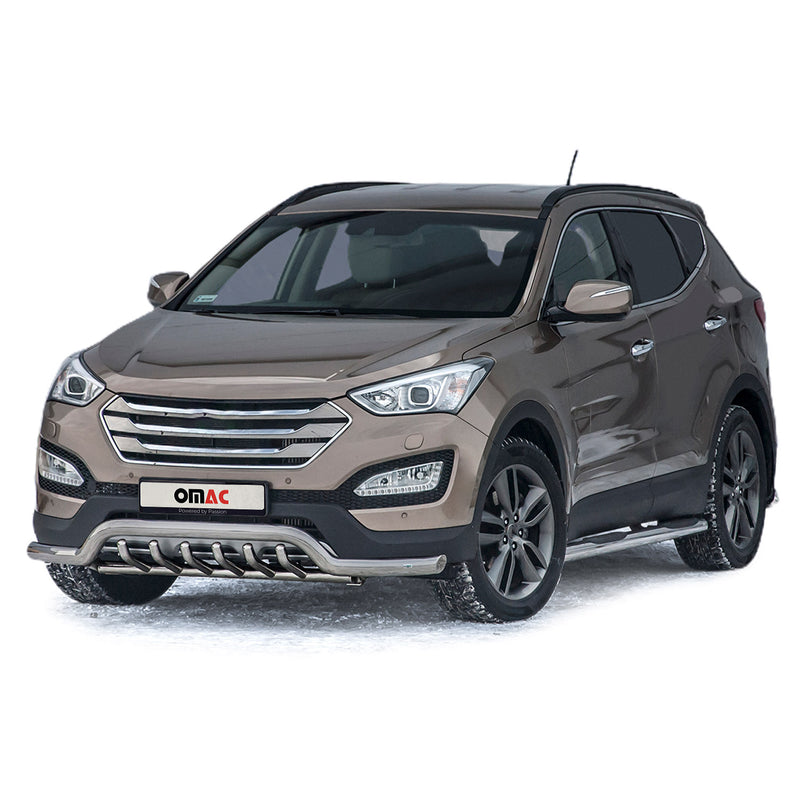 Barra di protezione anteriore per Hyundai Santa Fe 2012-2018 con ABE in acciaio argento 
