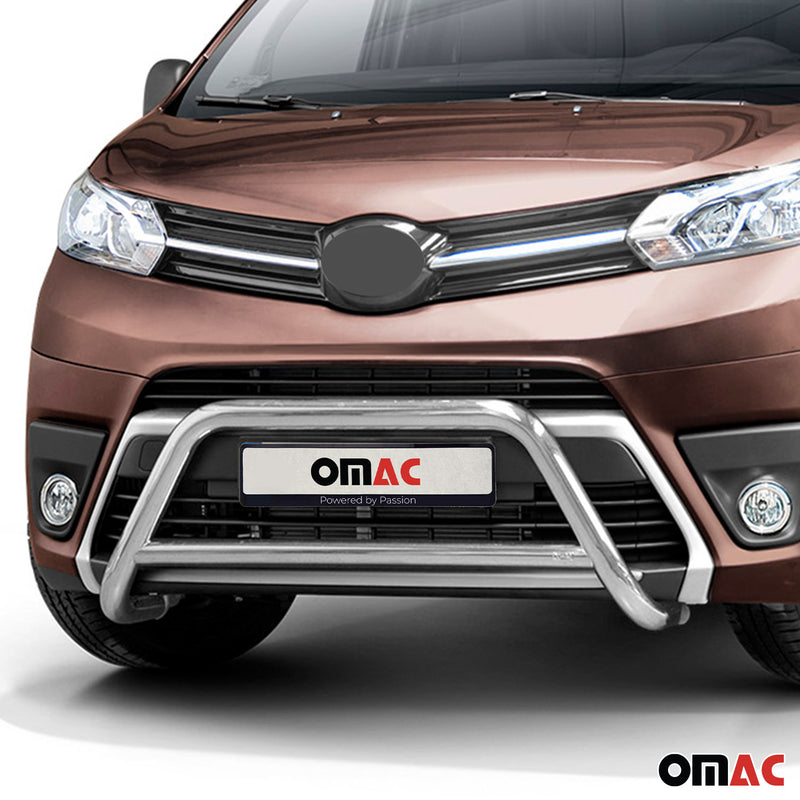 Barra di protezione anteriore per Toyota Proace 2016-2022 in acciaio ABE argento 