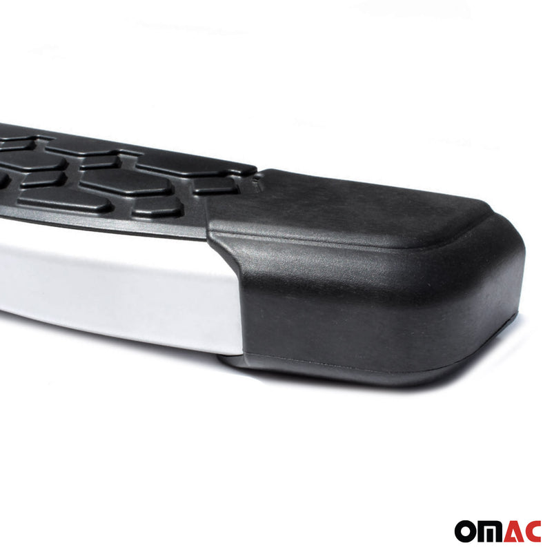 Pedane laterali in alluminio per Opel Mokka 2012-2019 Nero Argento 2 pezzi