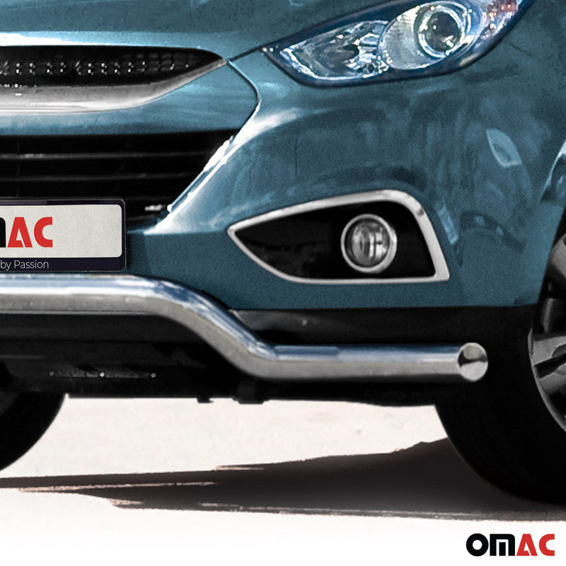 Barra di protezione anteriore per Hyundai ix35 2010-2015 in acciaio ABE argento 
