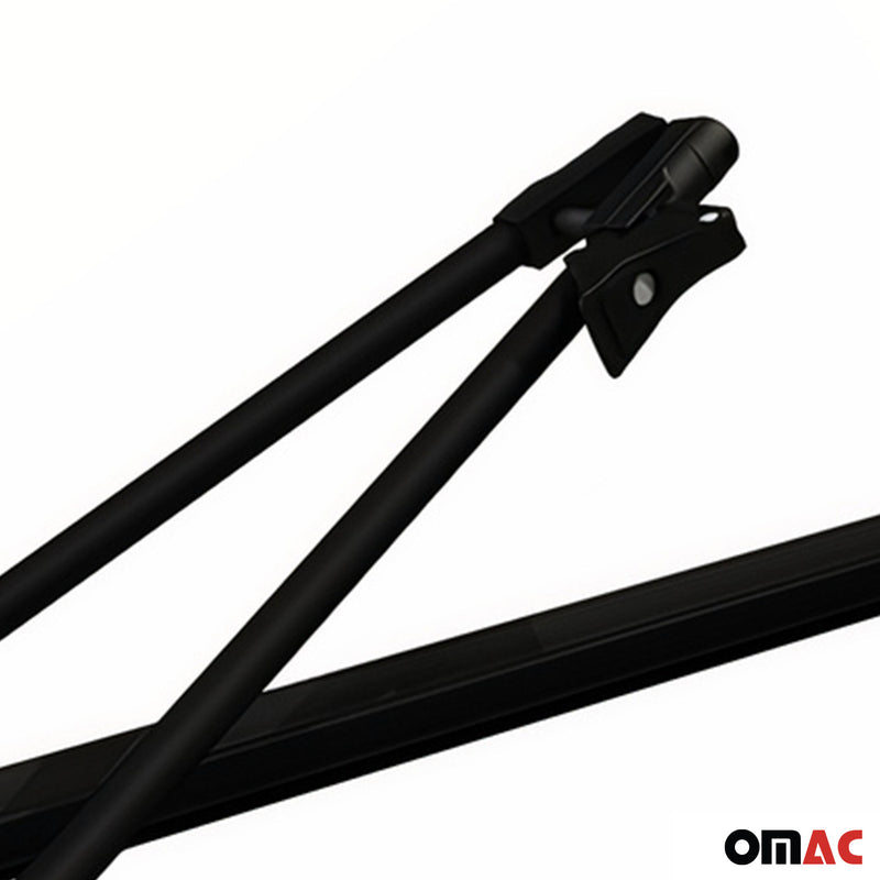 Portabici da tetto per 2 bici fino a 17 kg, in alluminio, colore nero