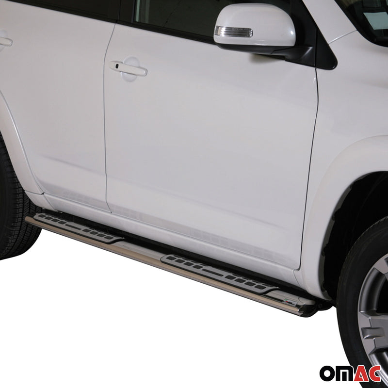 Minigonne laterali in acciaio inossidabile per Toyota RAV4 XA30 2010-2012 Argento