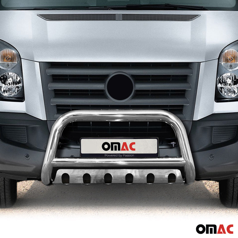 Protezione anteriore per VW Crafter 2006-2017 con ABE in acciaio inox argento 