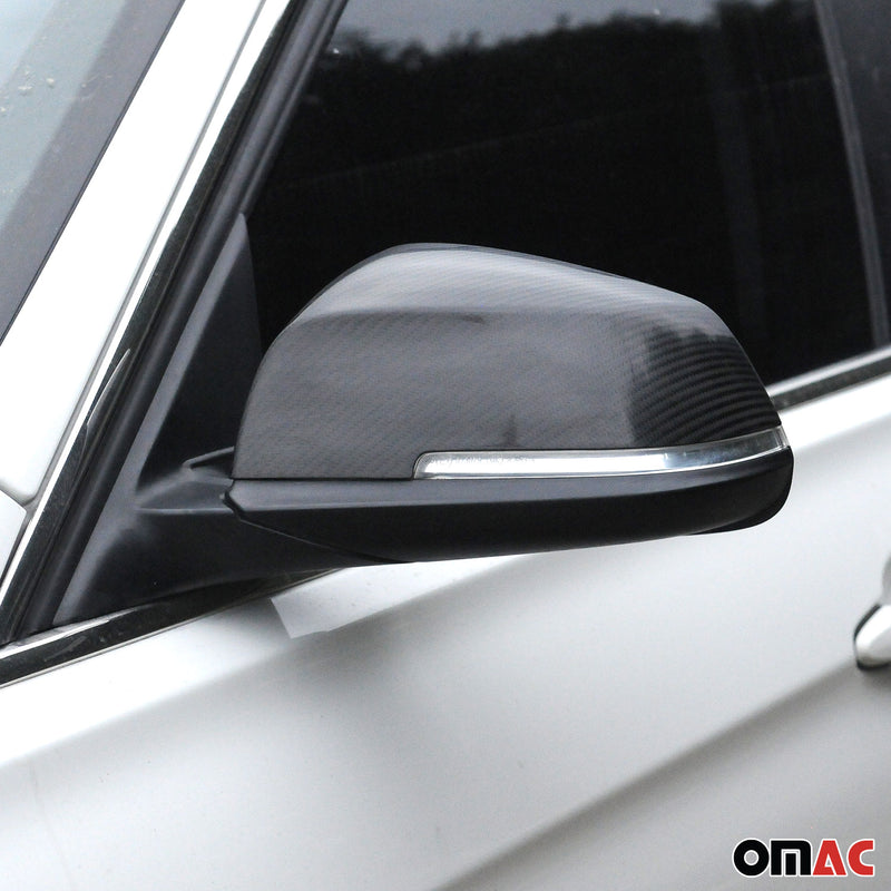 Spiegelkappen Spiegelabdeckung für BMW 1er F21 2011-2019 Kohlefaser Schwarz 2tlg