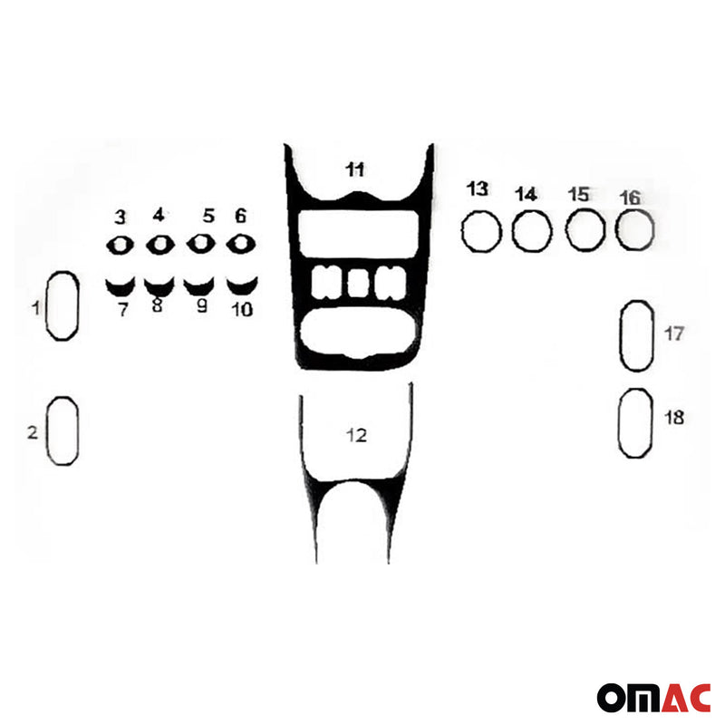 Innenraum Dekor Cockpit für Dacia Duster 2010-2012 Aluminium Optik 18tlg