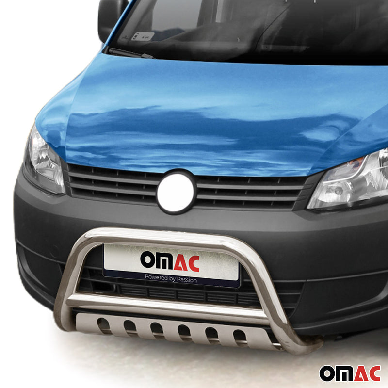 Protezione anteriore per VW Caddy 2010-2018 con ABE in acciaio inox argento 