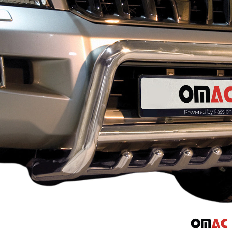 Protezione anteriore per Toyota Land Cruiser 120 2003-09 ABE acciaio argento 