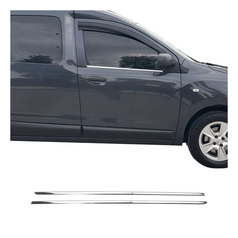 Listelli decorativi per finestrini per Dacia Dokker 2012-2021 in acciaio inox cromato, 2 pezzi 