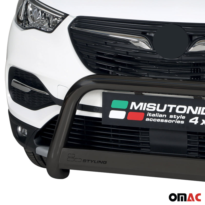 Barra di protezione anteriore per Opel Grandland X 2017-2021 ø63mm acciaio nero 