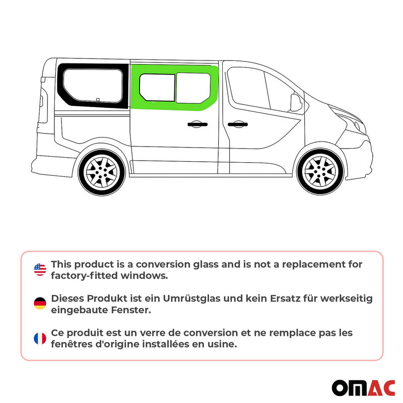 Finestrino laterale scorrevole per Opel Vivaro 2014-2019 destro L1 L2 nero