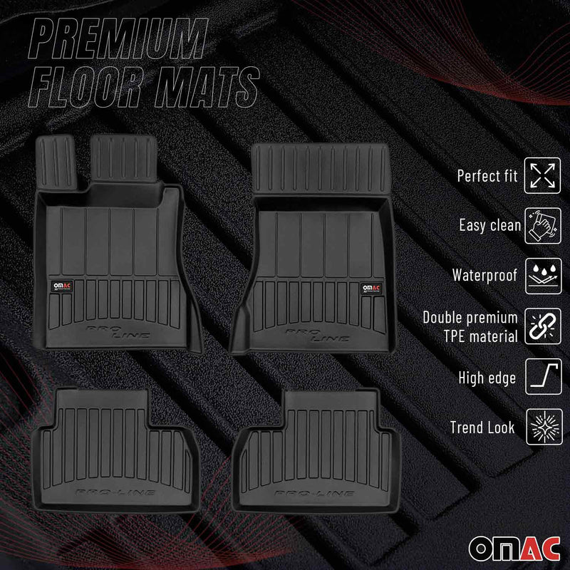 Tappetini in TPE neri per Mercedes Classe S W220 1998-2005, 4 pezzi
