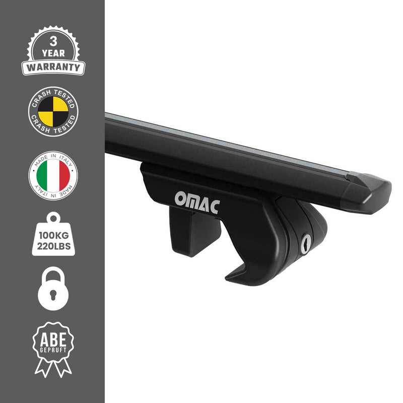 Base portapacchi in alluminio per Seat Tarraco 2019-2025 5 porte Nero ABE 2x