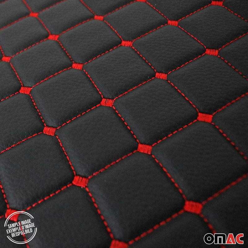 Tappetini in pelle sintetica rossa per BMW Serie 5 F10 2010-2017, 4 pezzi, in pelle sintetica nera