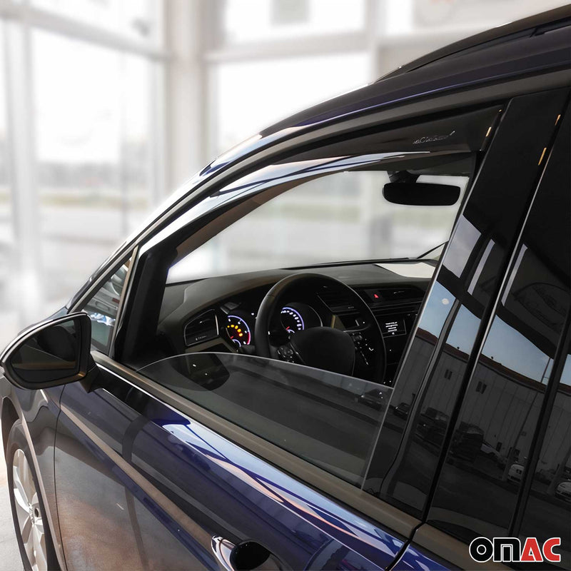 Deflettore antivento e antipioggia per VW Touran 2015-2025 in acrilico scuro, 2 pezzi