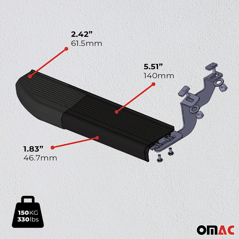 Minigonne laterali in alluminio per Fiat Fiorino 2008-2024 Nero 2 pezzi