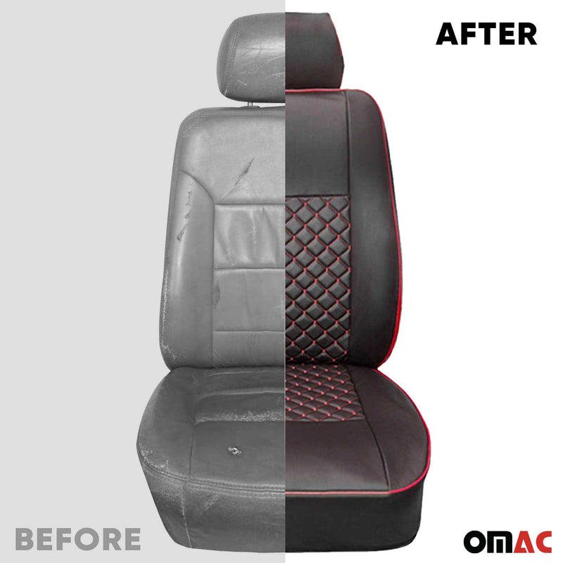 Coprisedili per Renault Trafic 2001-2014 in similpelle nero rosso 1 pezzo