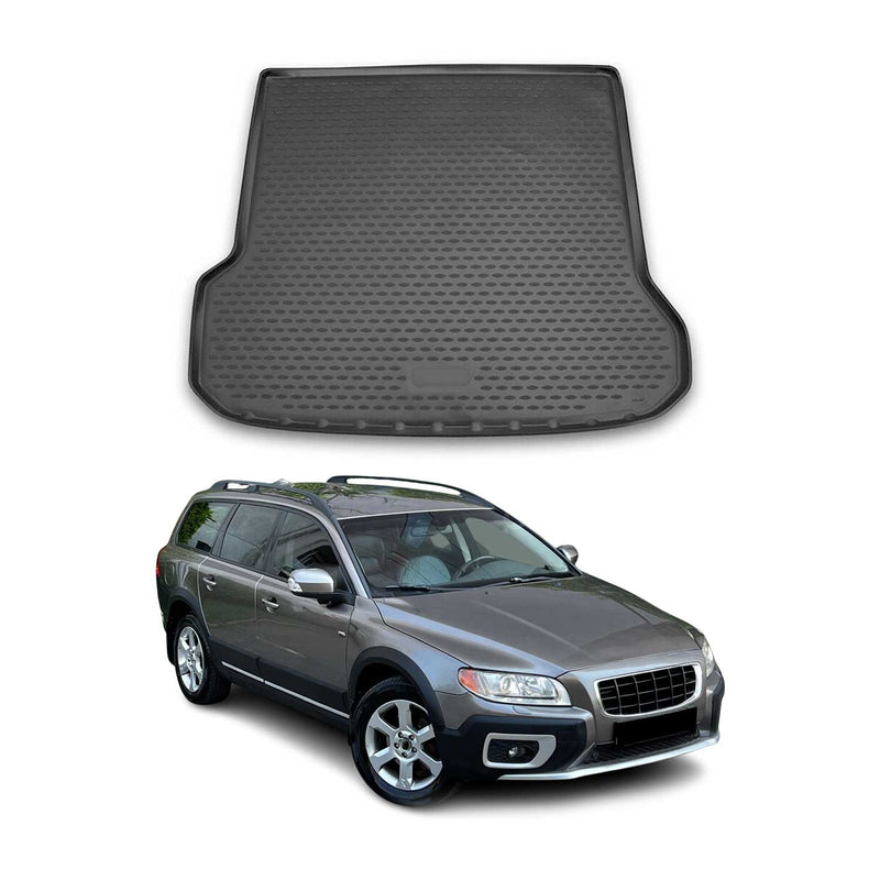 Kofferraummatte Kofferraumwanne für Volvo XC70 2007-2021 Gummi TPE Schwarz
