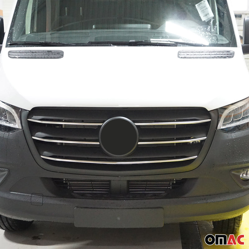 Kühlergrill Leisten für Mercedes Sprinter 907 910 2018-2025 Gebürstet Chrom 5x