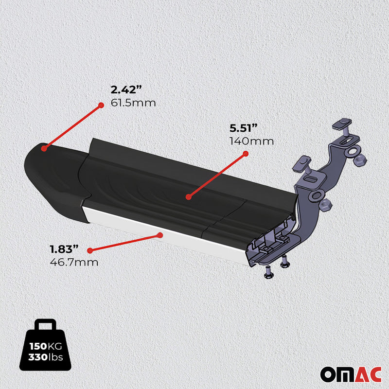 Pedane laterali per Opel Mokka 2012-2019 alluminio nero argento