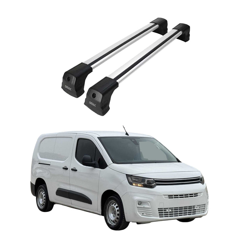 Portapacchi da tetto per Citroen Berlingo 2018-2025 base grigio alluminio 2 pezzi