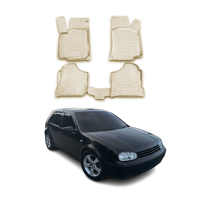 Tappetini VW Golf 4 1997-2006 TPE Beige 4 pezzi 