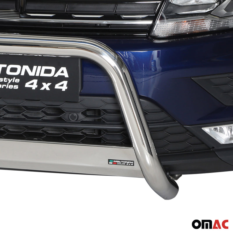 Barra di protezione anteriore per VW Tiguan Allspace 2017-2021 ø63mm acciaio argento 