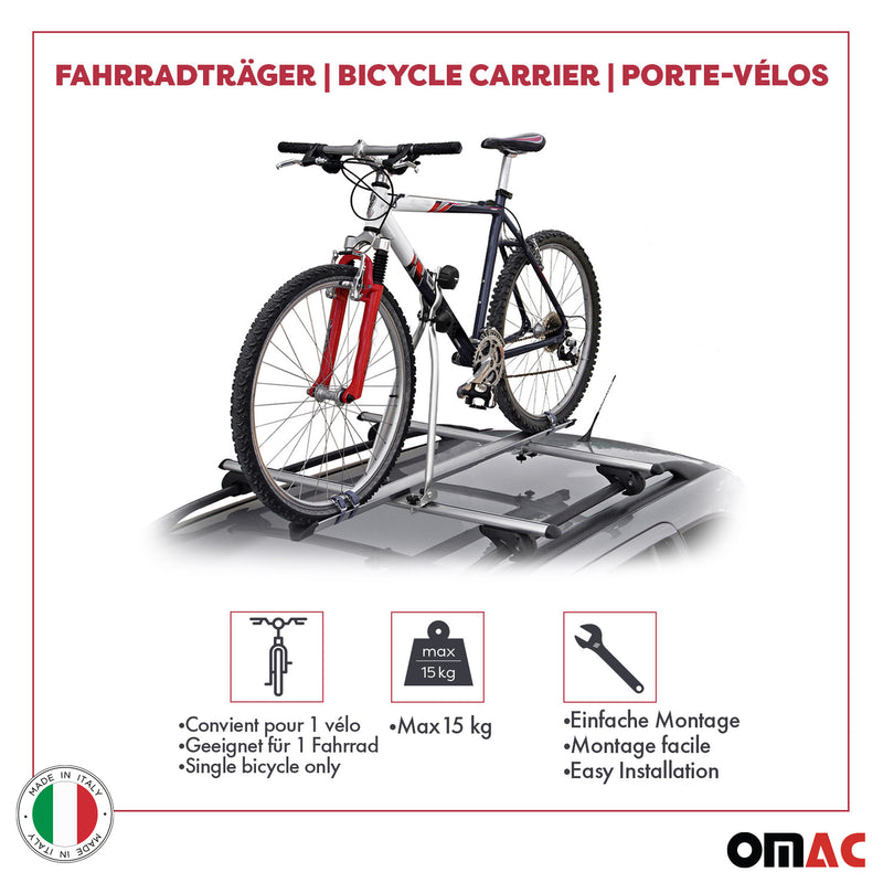 Menabo Fahrradträger Huggy für 1 Fahrrad bis 15kg Stahl Dachfahrradträger