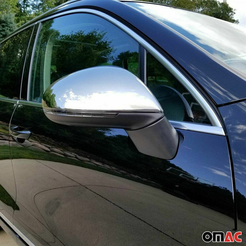 Calotte specchietti retrovisori per VW Touareg 2010-2015 in acciaio inox argento 2 pezzi 
