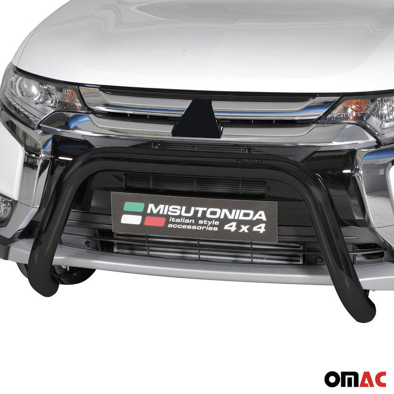 Protezione anteriore per Mitsubishi Outlander PHEV 2015-2018 ø76 Nero