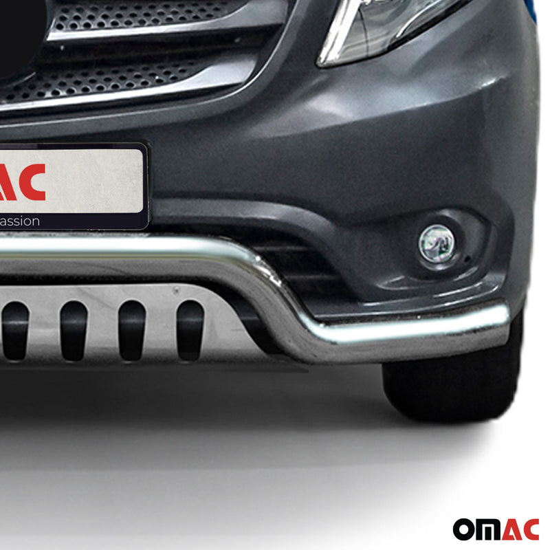 Barra di protezione anteriore bull bar in acciaio inox per Mercedes Vito W447 2014-2025 ABE 