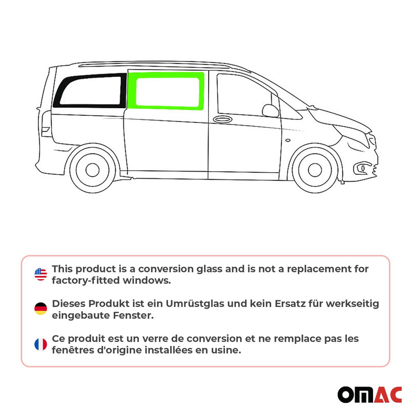 Seitenfenster Auto Fenster für Mercedes Vito W447 2014-2025 Rechts Schwarz L2 L3