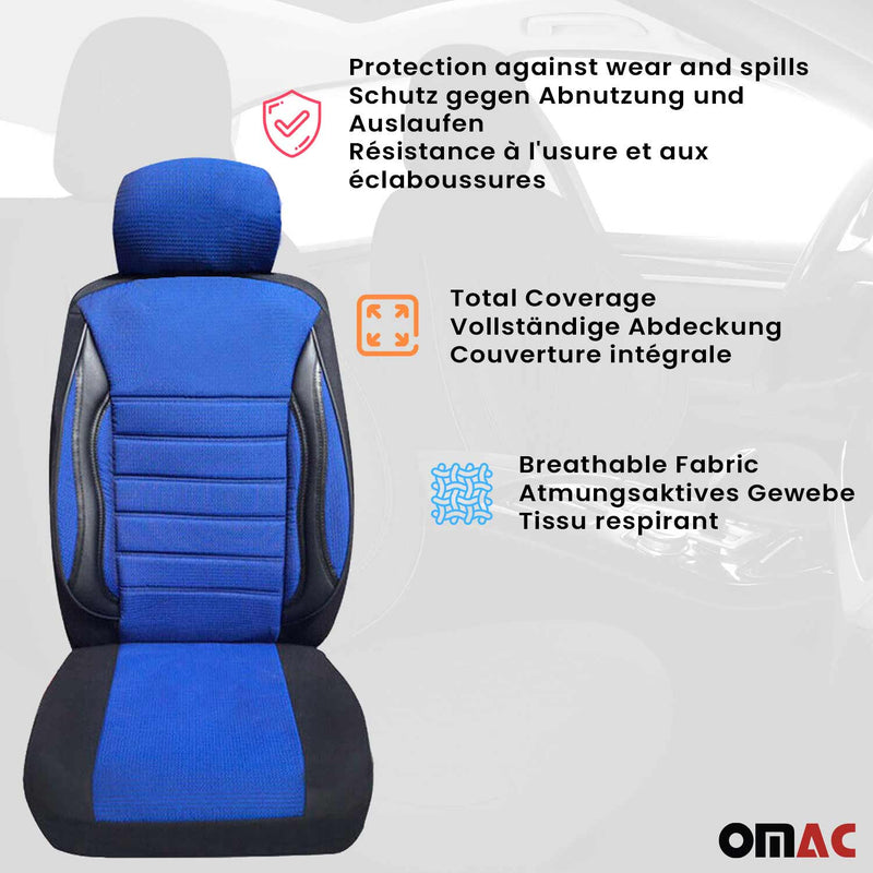 Coprisedili per VW Crafter Mercedes Sprinter Nero Blu 2+1 Anteriori