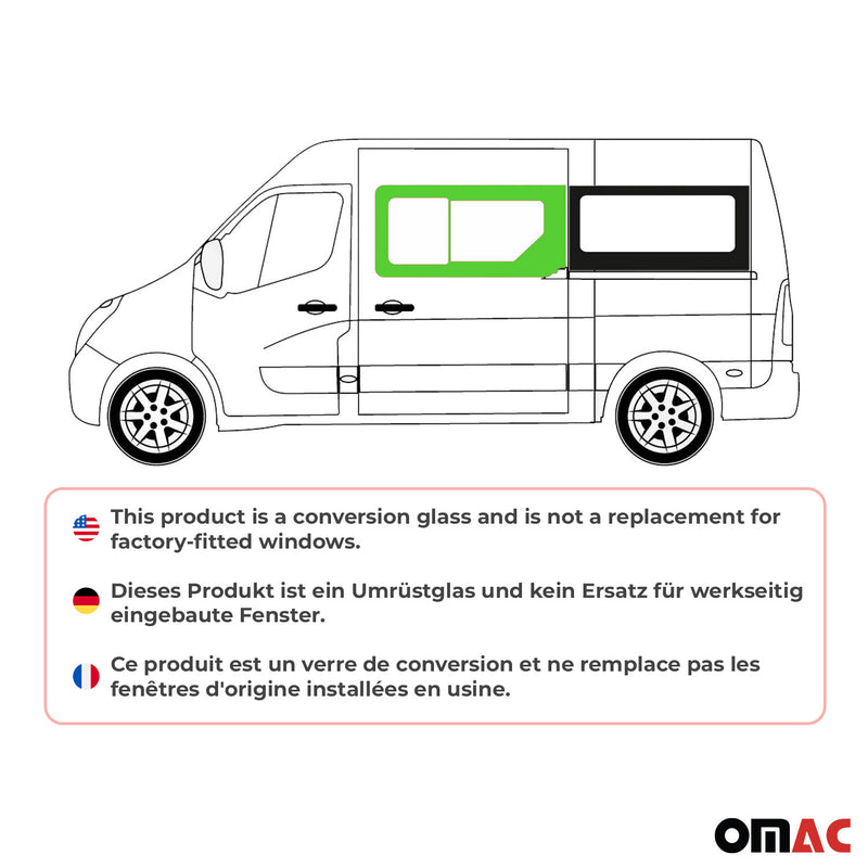 Seitenfenster Schiebefenster für Renault Master 2010-2025 Schwarz Links L1