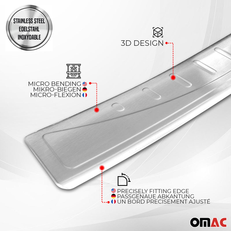 Protezione soglia di carico in acciaio inox per Nissan X-Trail T32 2014-2021 in acciaio inox cromato opaco