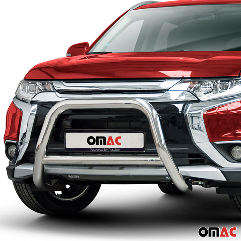 Protezione anteriore per Mitsubishi Outlander 2015-2021 acciaio ABE argento 