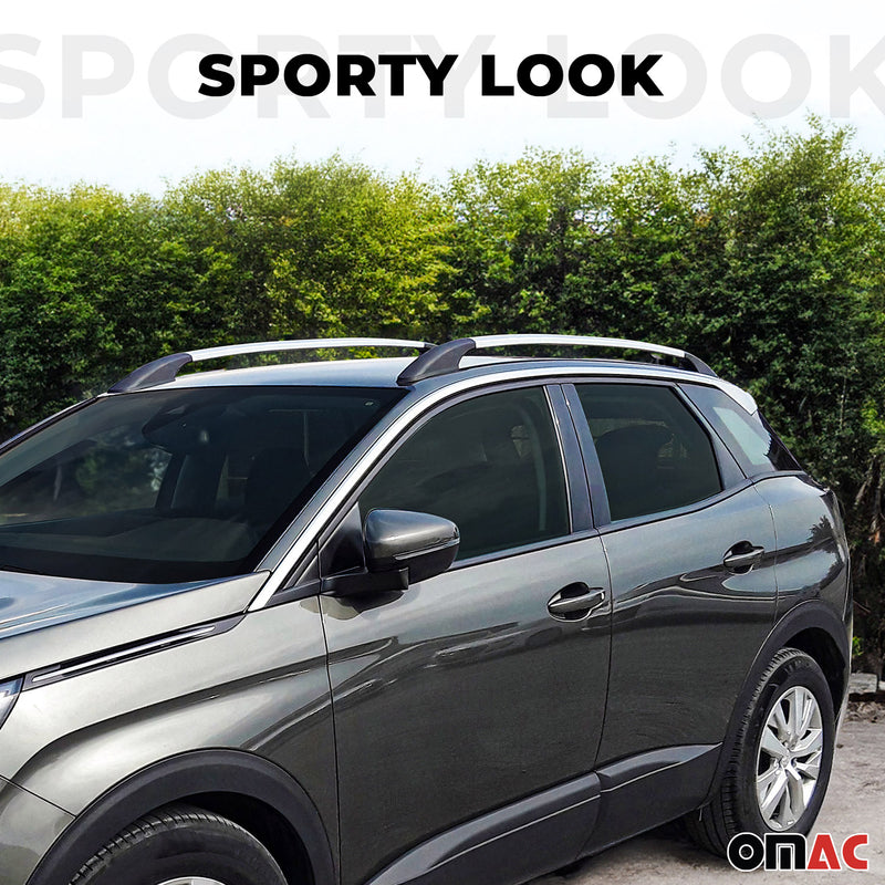 Aluminium Dachreling Relingträger für Dacia Sandero 2008-2012 Silber 2x