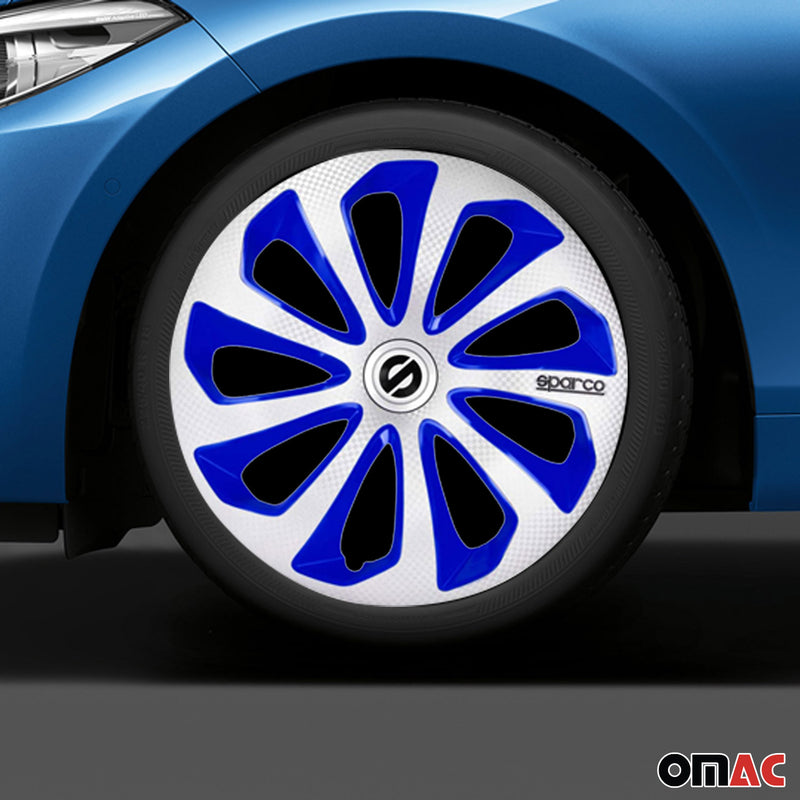 Coprimozzi Sparco 16 pollici Sicilia Argento Blu Carbonio 4 pezzi