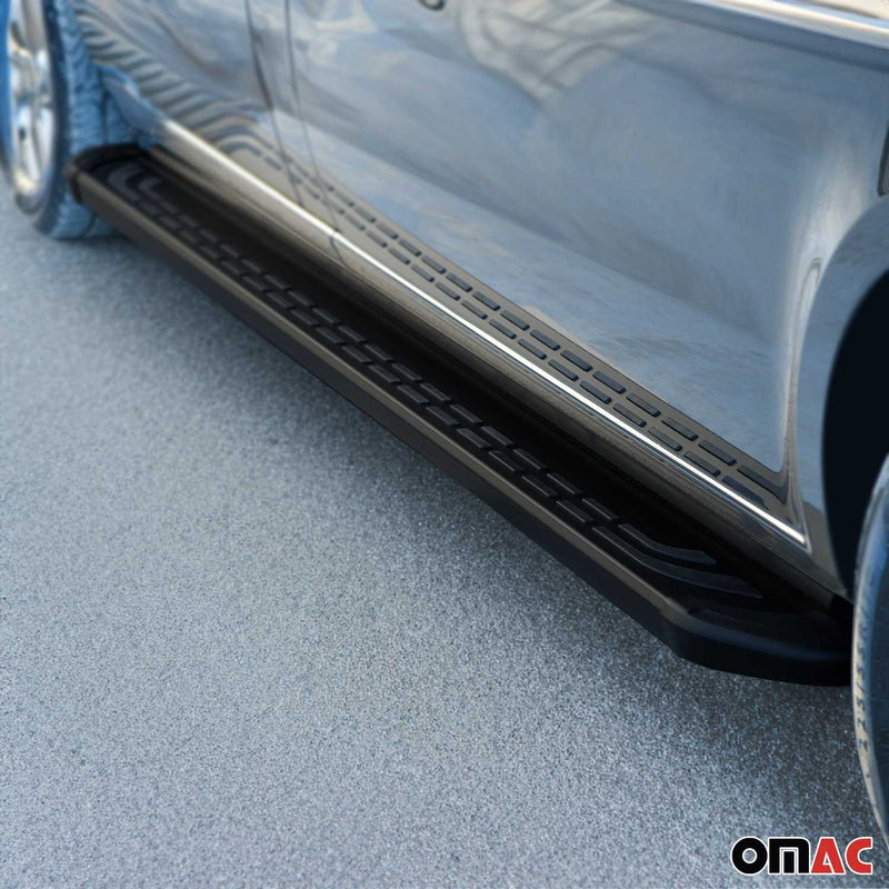 Minigonne laterali per pedane laterali per Toyota Hilux DoubleCab 2015-25 Alu Black