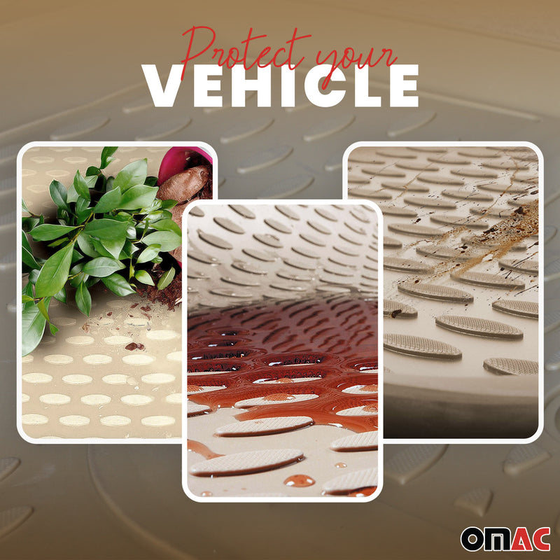 Tappetini in gomma beige per Audi A4 Limo Avant Allroad B8 2007-2016, 4 pezzi.