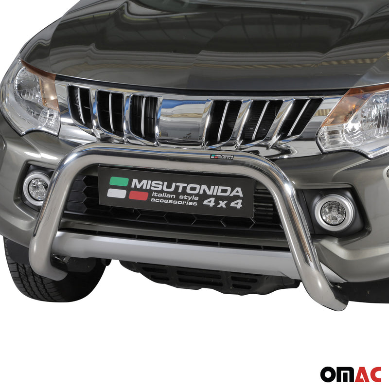 Protezione anteriore per Mitsubishi L200 2015-2018 ø76mm acciaio argento