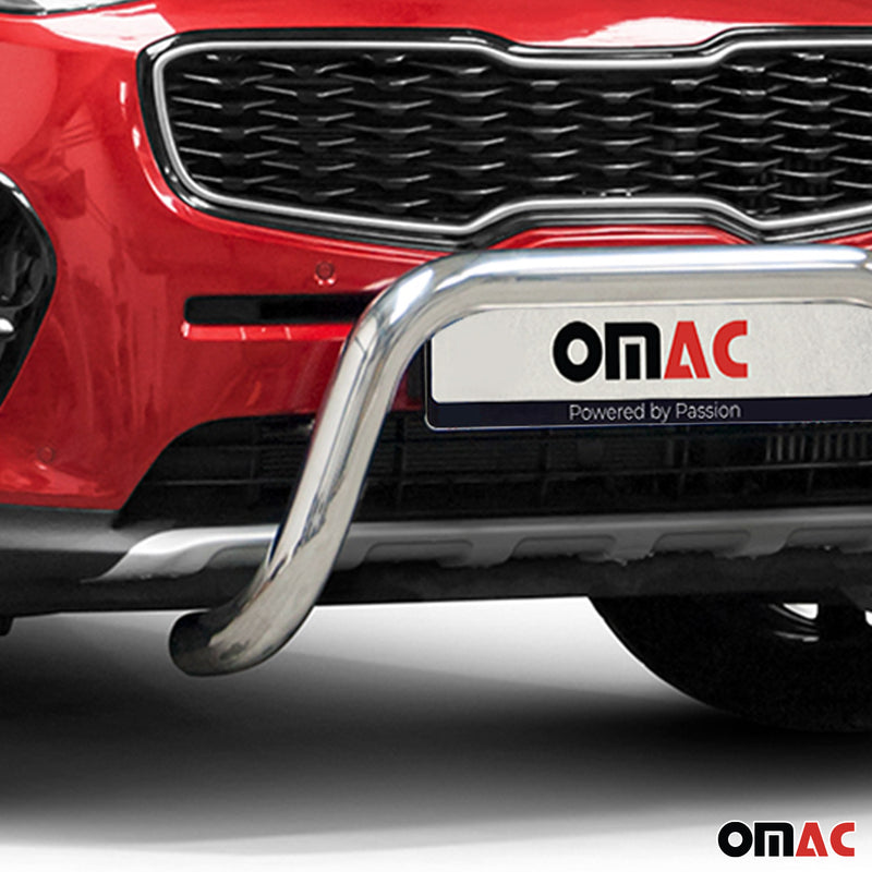 Protezione anteriore per Kia Sportage 2015-2018 con bull bar ABE argento 