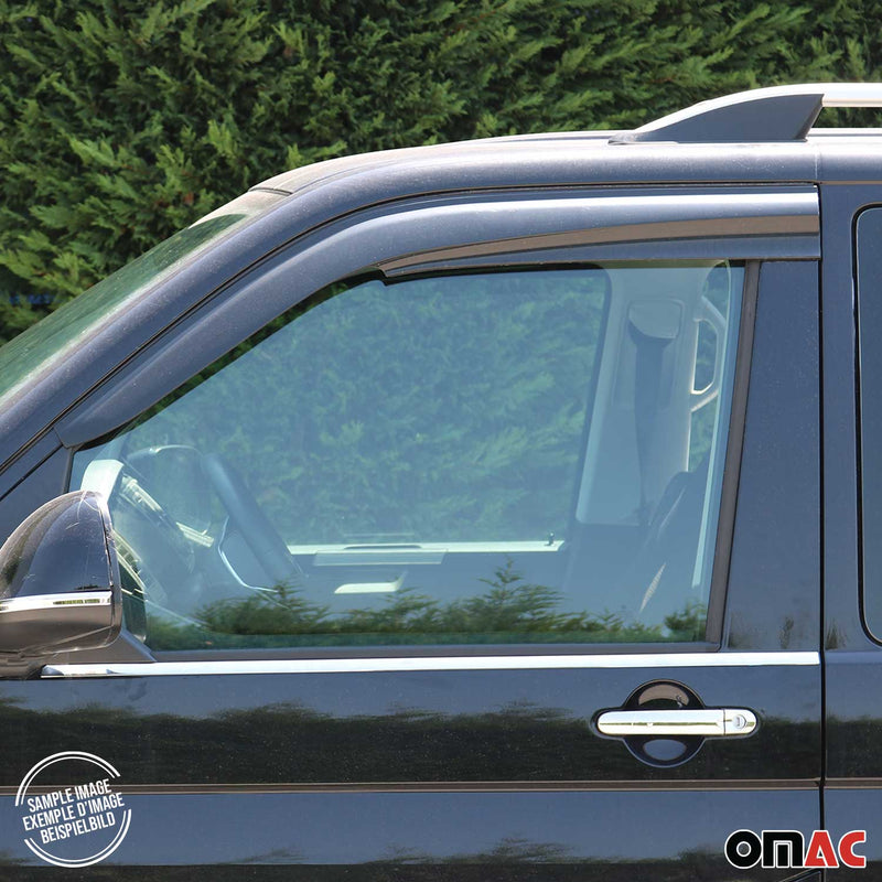 2 deflettori antivento e antipioggia per Ford Transit Custom 2012-2024 in acrilico scuro