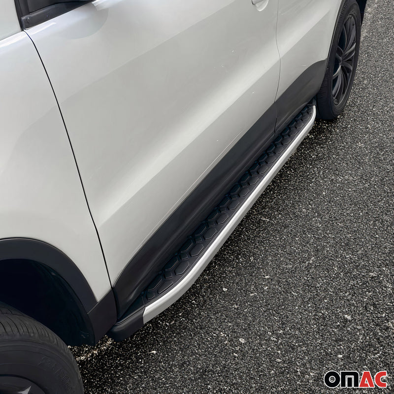 Pedane laterali in alluminio per Kia Sorento 2010-2012 Nero Argento 2 pezzi
